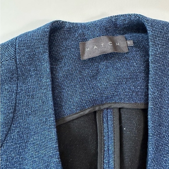 Hatch Maternity Sz 1 Womens Navy Blue Tweed Blazer Jacket Joggers Small - Picture 5 of 7